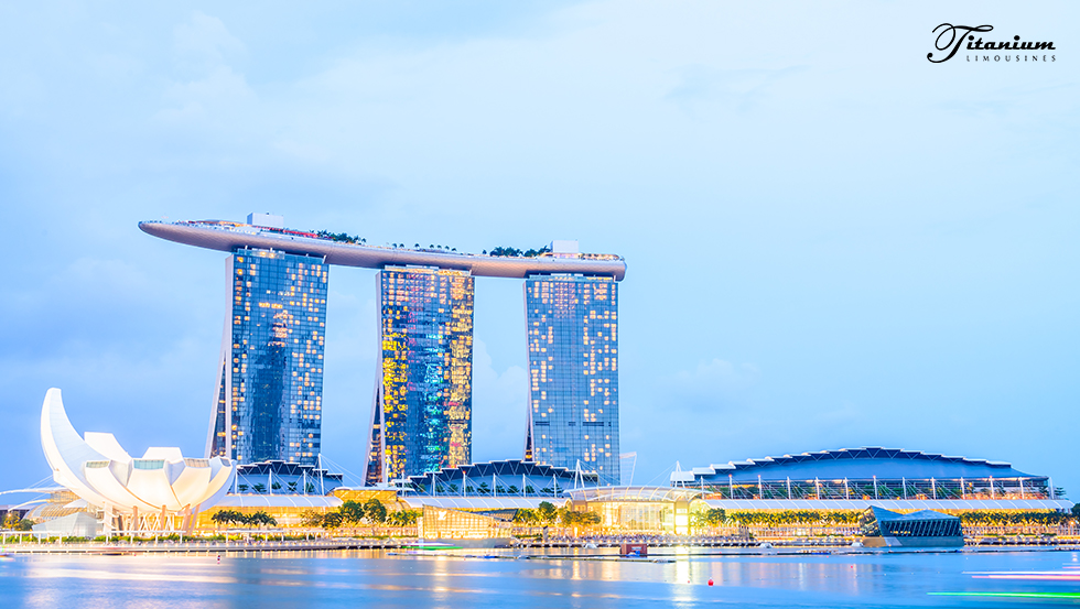 A skyline view of Singapore.